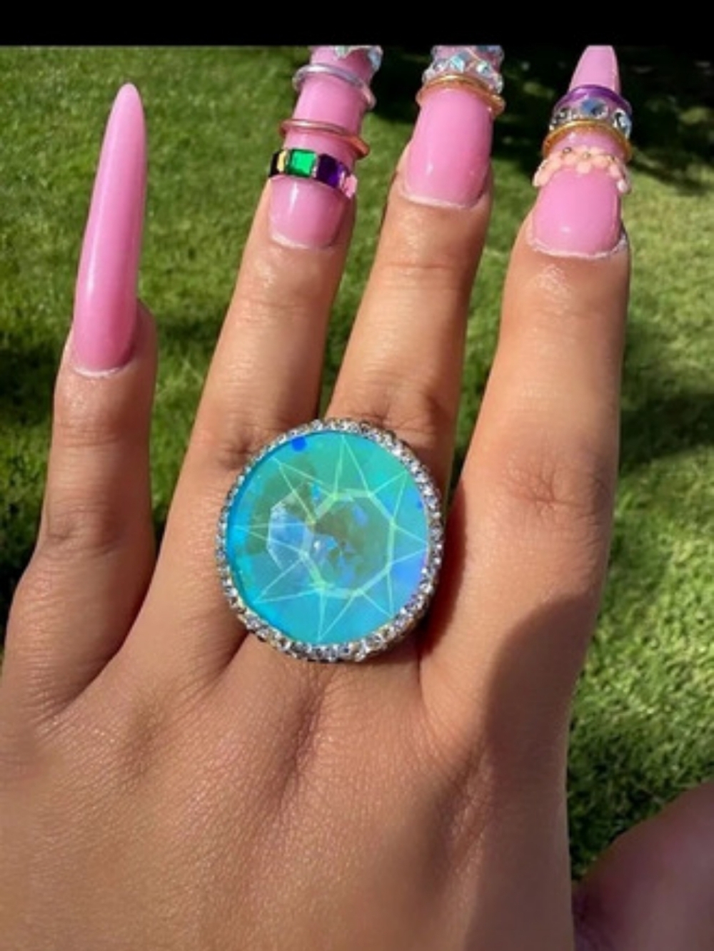 Atlantis Crystal Pave Ring Adjustable New